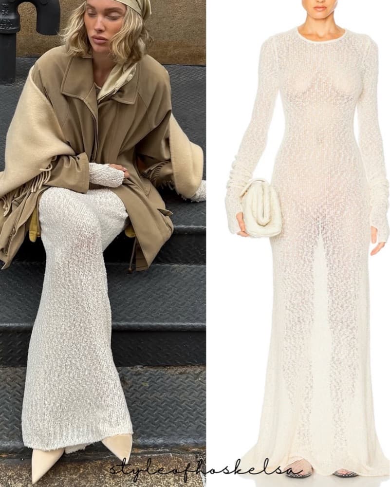 HELSA Tatum Maxi Knit Dress in Ivory - Image 1