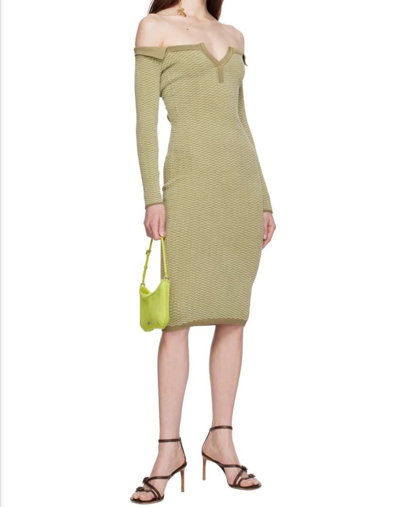 Jacquemus Off-Shoulder Midi Polo Dress - Image 1
