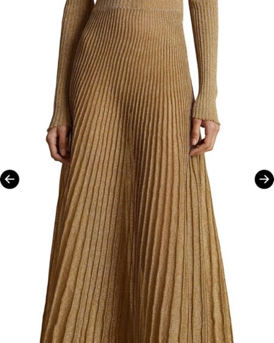 Khaite Jupiter Pleated Glitter Dress  - Image 3