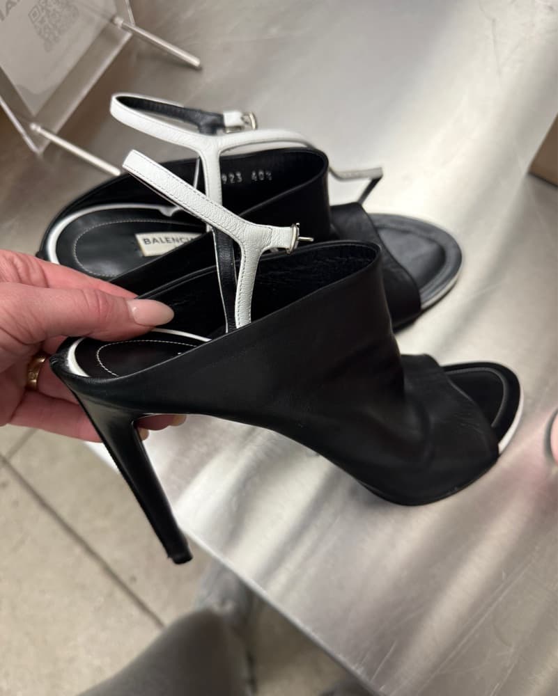 Balenciaga Leather Sandal Heels - Image 3
