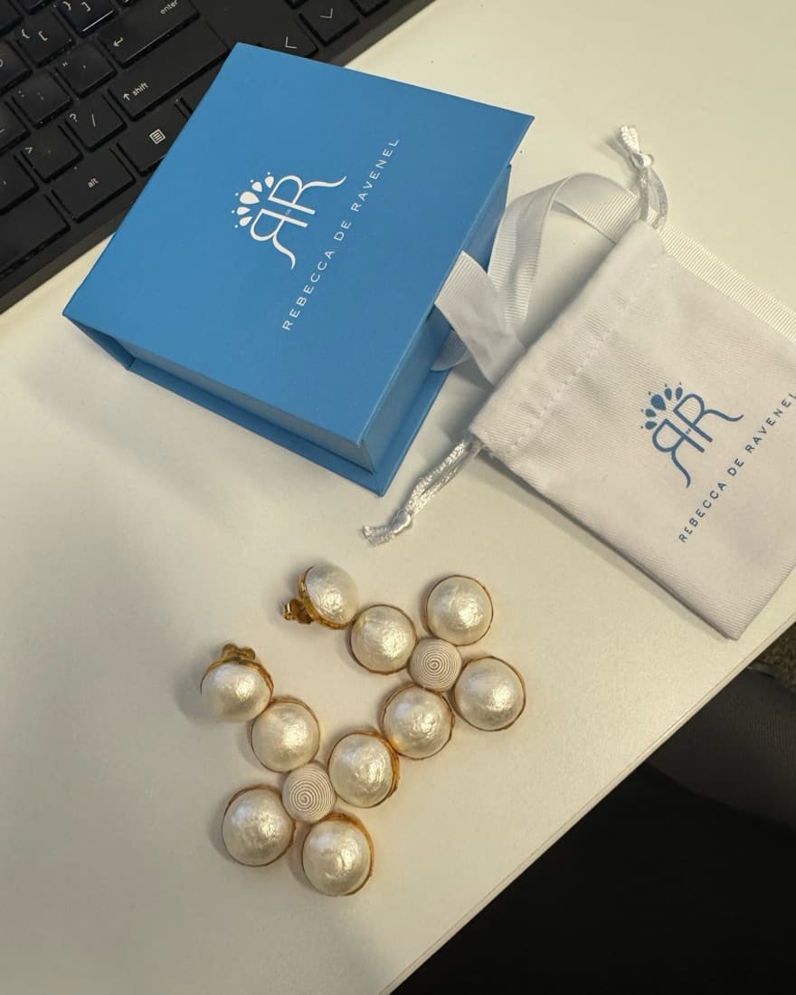 Rebecca De Ravenel Pearl Cross Earrings - Image 4