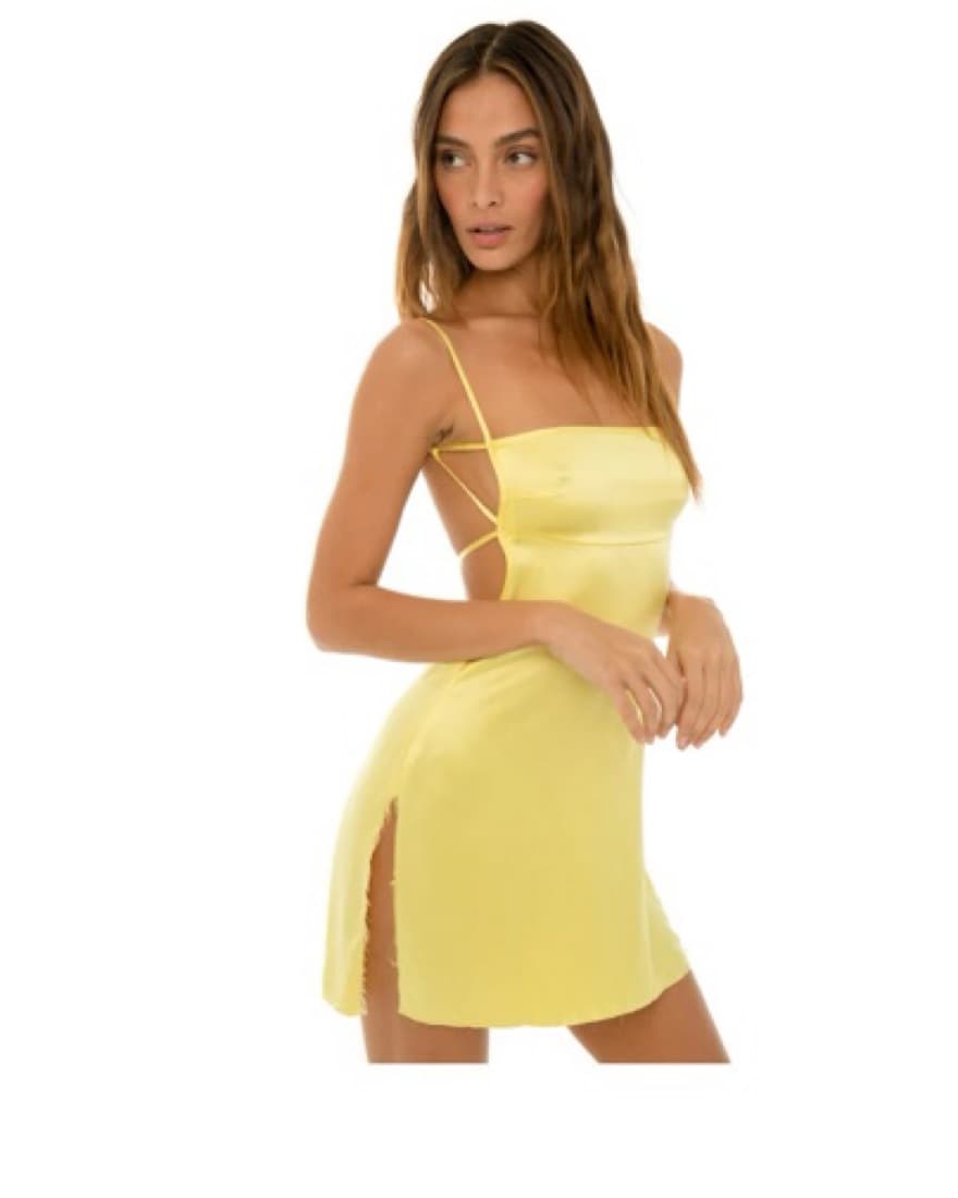 Are You Am I Missi Lemon Silk dress - Image 1