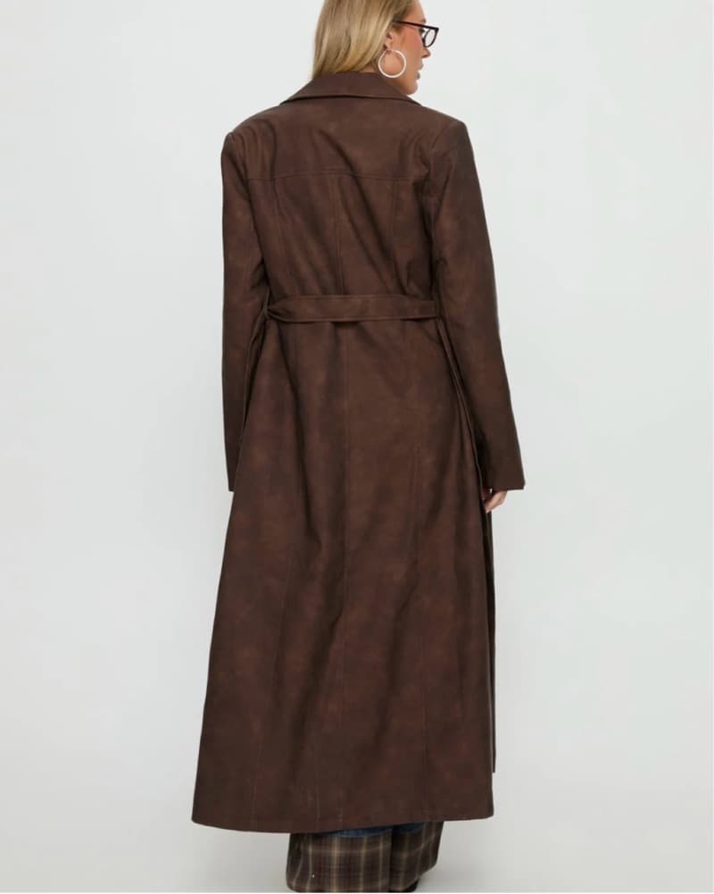 Brown Belted Trench Coat - Image 2