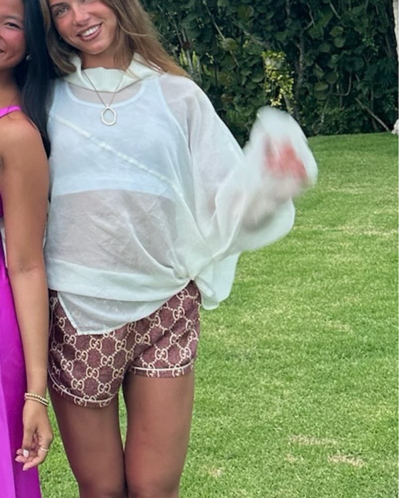 Gucci Burgundy Silk Shorts - Image 4