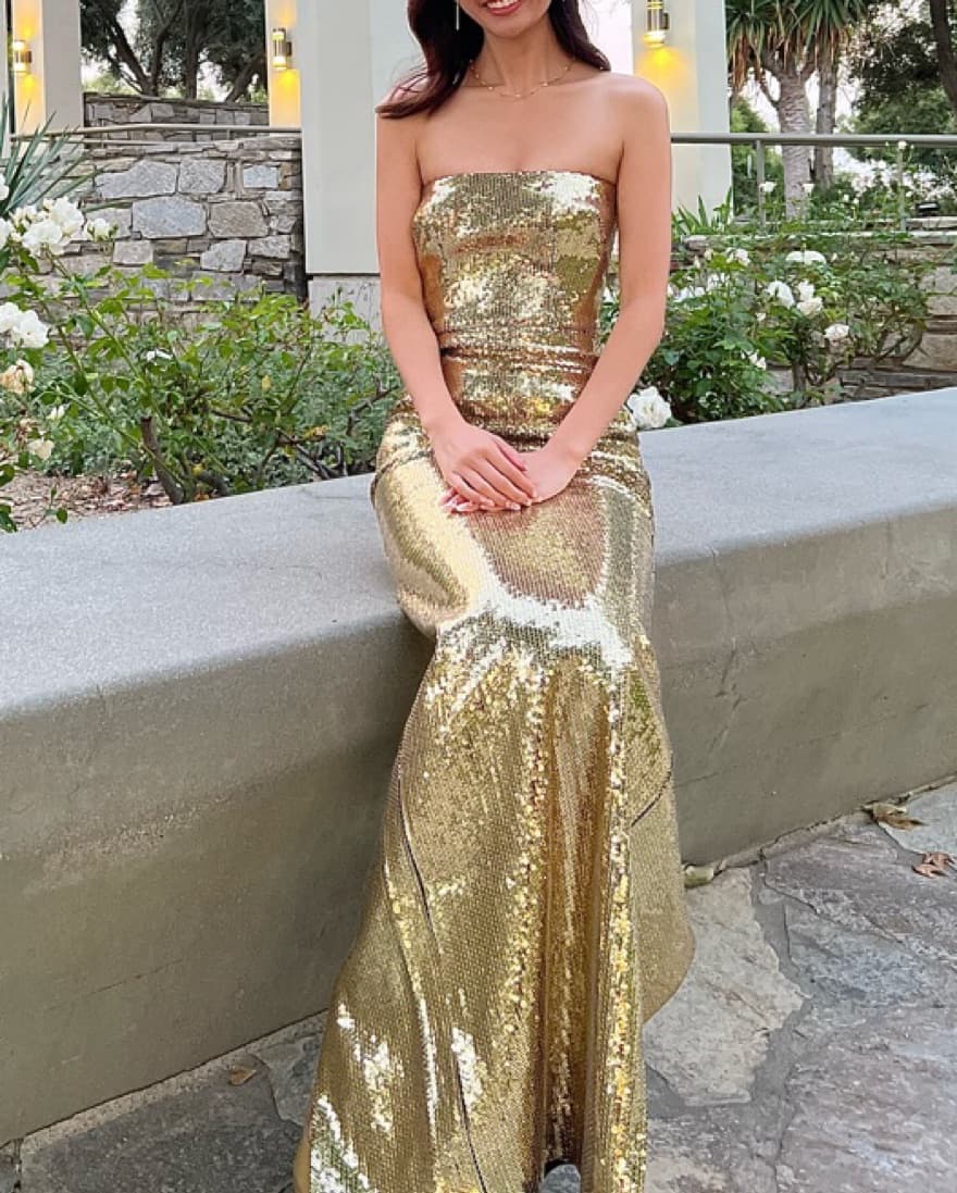 Resort 2020 Alex Perry Gold Sequin Dress - Image 5