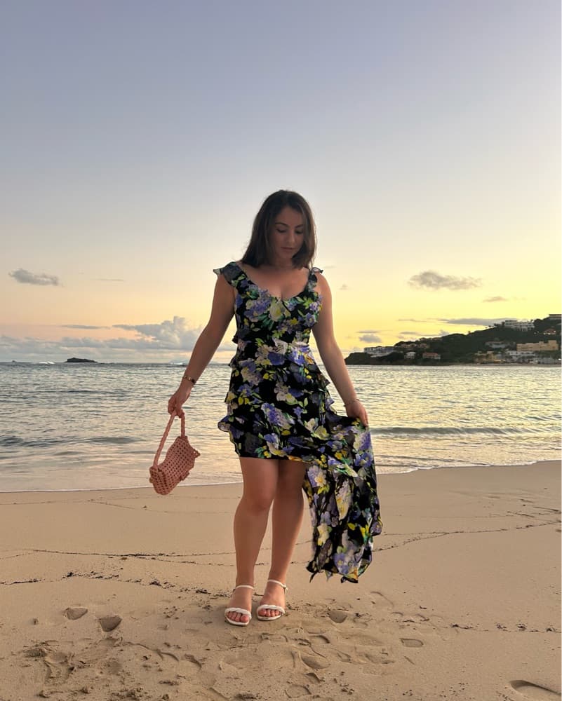 Vibrant Floral High-Low Maxi Dress - Image 2