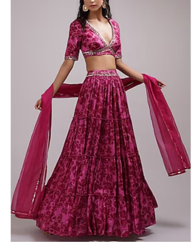 Hot Pink Indian Lehenga Set - Image 2
