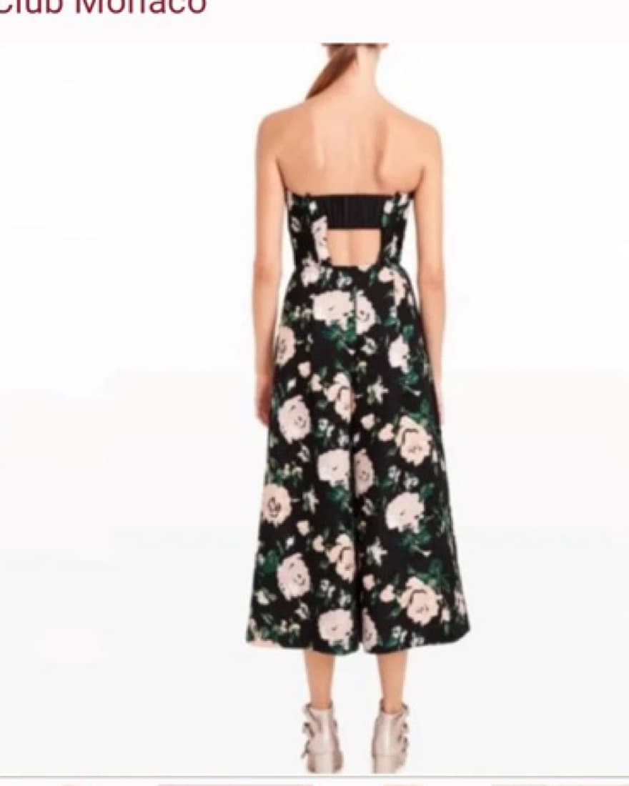 Club Monaco Floral Strapless Jumpsuit - Image 3