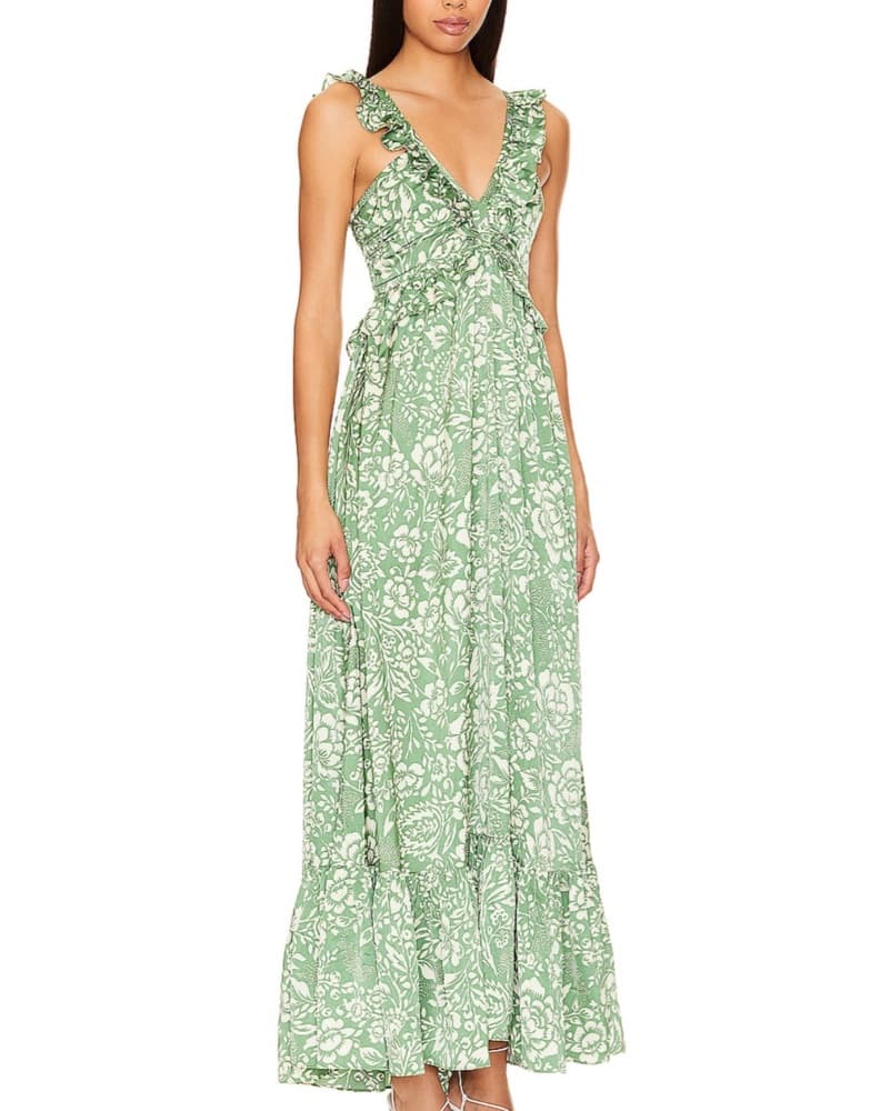 Heartloom Green Floral Maxi Dress - Image 2