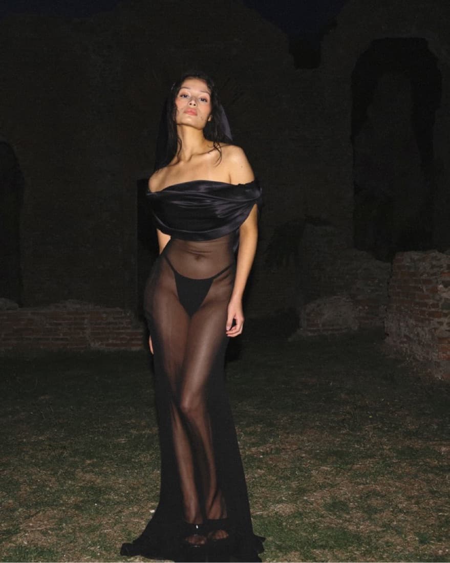 Black Sheer Dress - Image 3