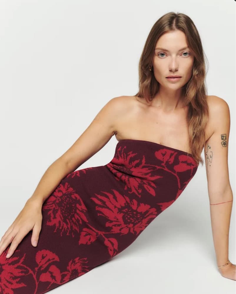 Reformation Strapless Sweater Midi Dress - Image 1
