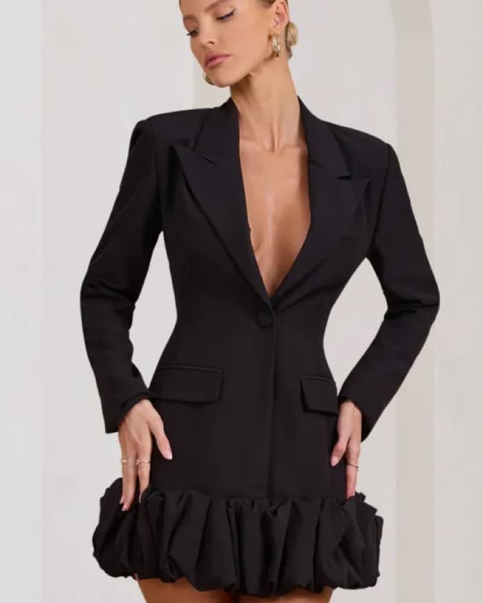 Club London Black Tailored Mini Dress - Image 1