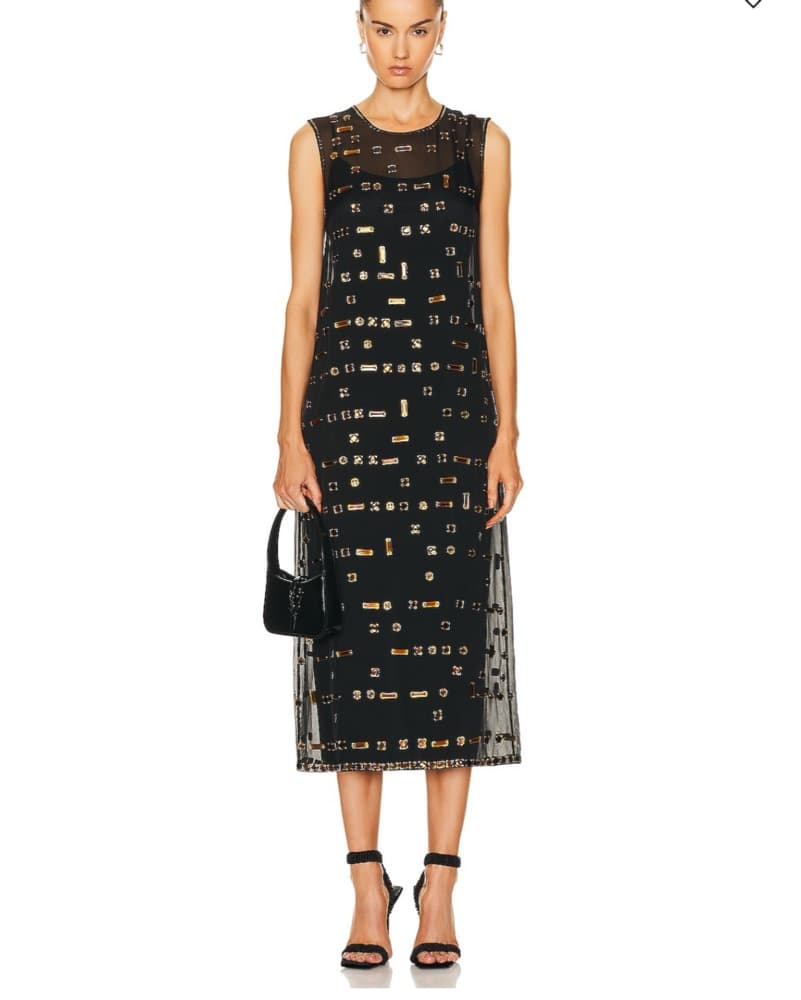 Alexis Sheer Bedazzled Sheath Maxi Dress - Image 1