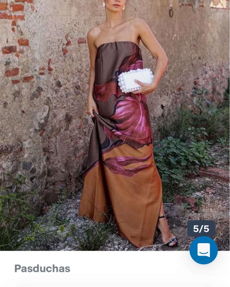 Paduschas Floral Column Strapless Maxi - Image 1