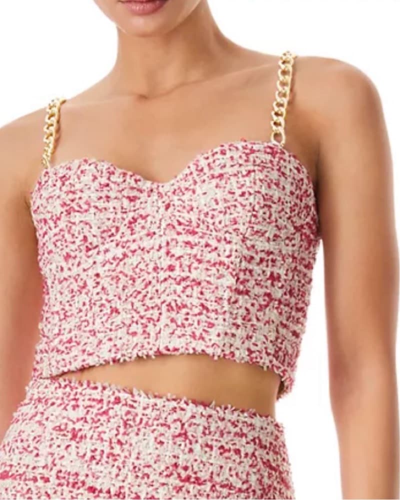 Alice + Olivia Cristi chain strap tweed  - Image 1