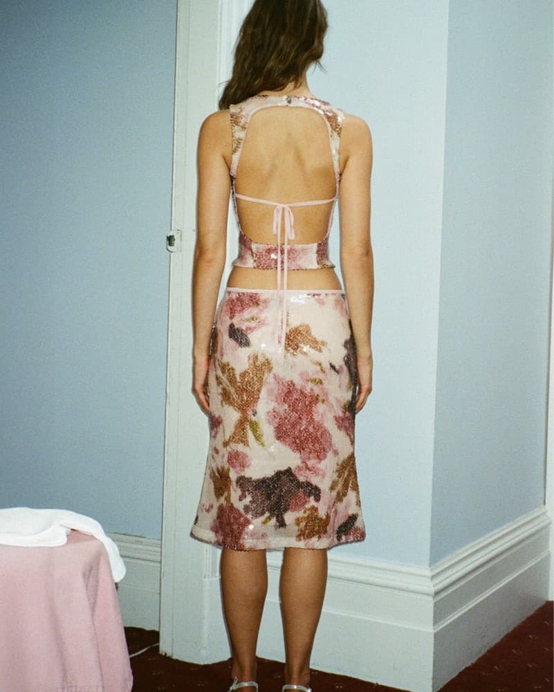 Floral Sequin Midi Dress - Image 3