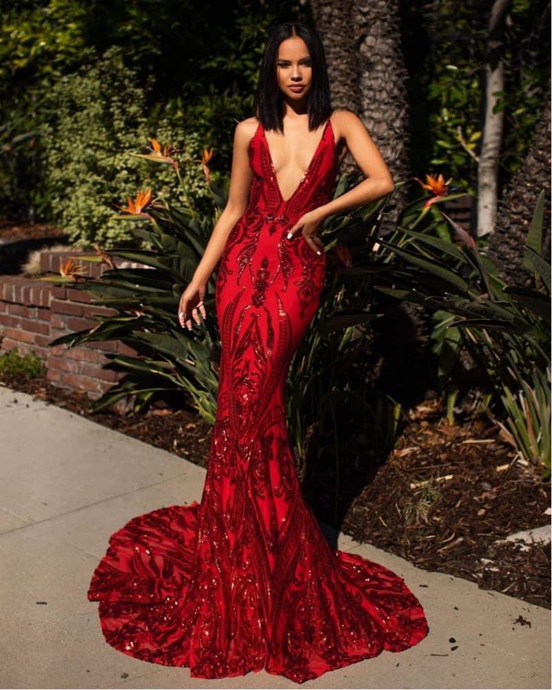 Red Sequin Alamour The Label CustomDress - Image 1