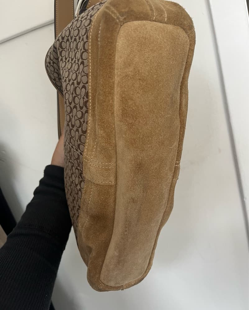 Brown Coach Suede Shoulder Bag  - Image 3