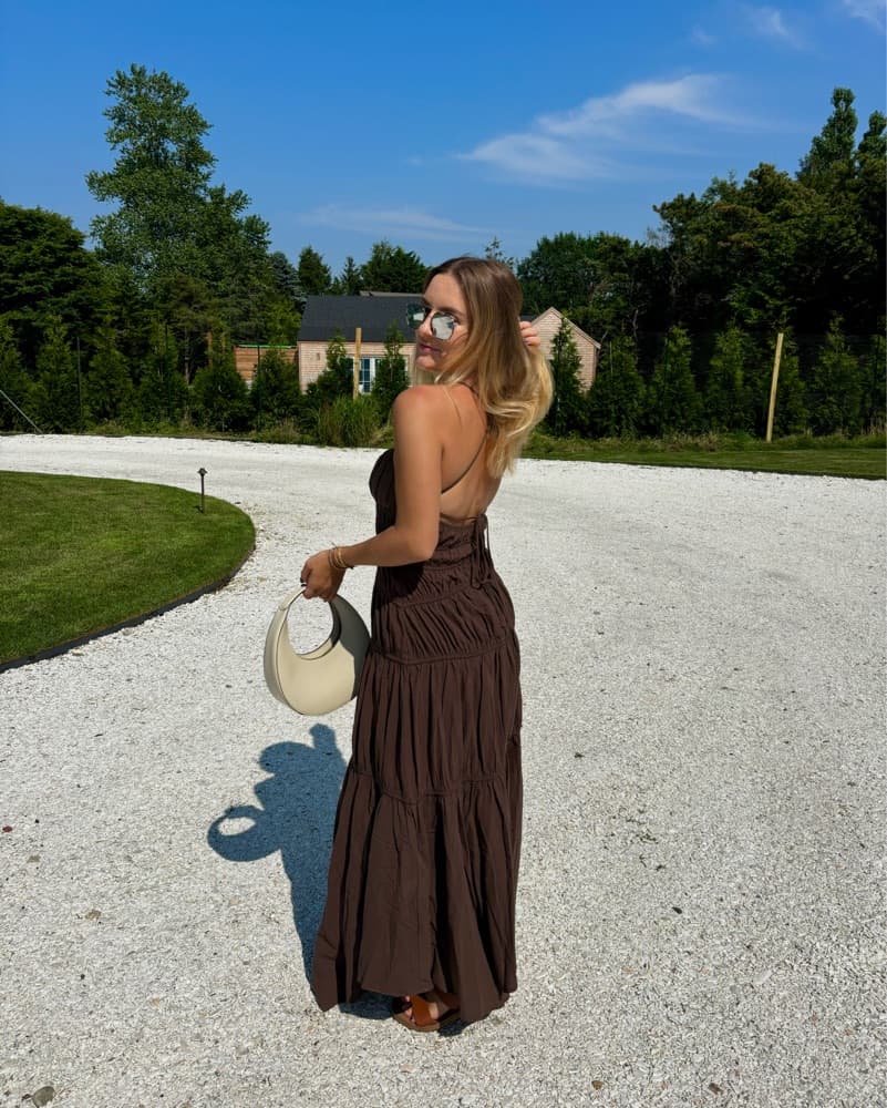 Brown Tiered Maxi Dress SNDYS - Image 3