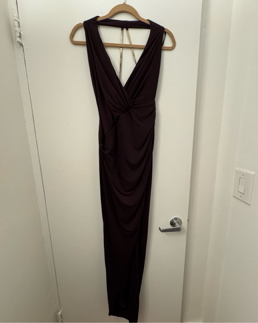 Elegant Draping Dress with Chain Detailing - Image 1