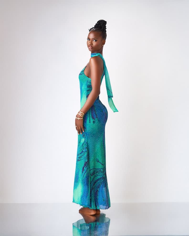 ILLUSION DRESS - TURQUOISE   - Image 2
