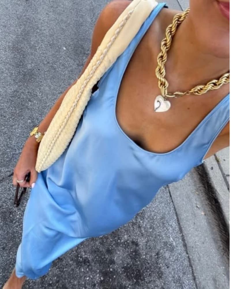 Silk Blue Dress - Image 1