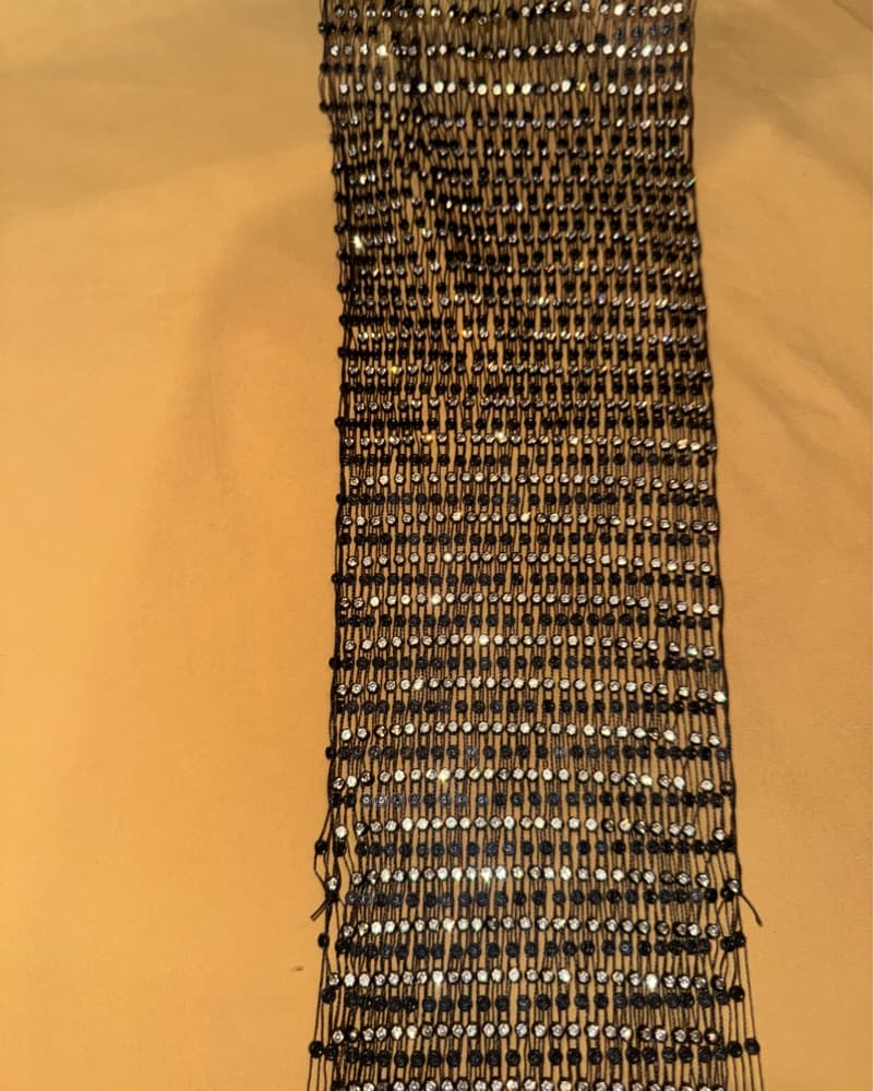 Glittering Beaded Lattice Dress Black  - Image 6