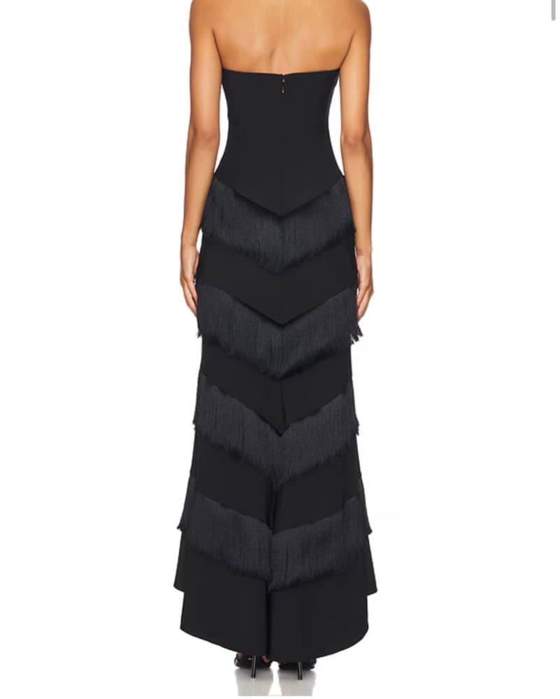 House Of Harlow Fringe Maxi Dress Black - Image 5