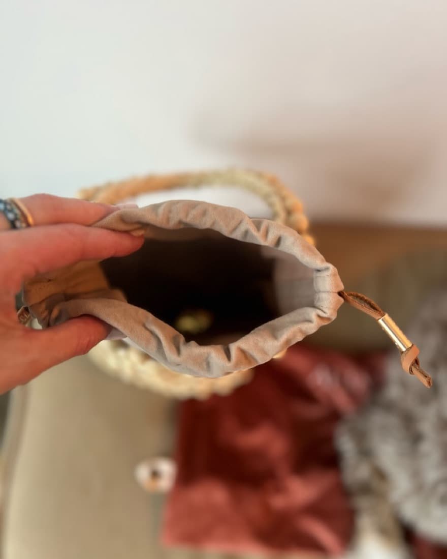 Wood Beaded Bag - Aranza - Image 2