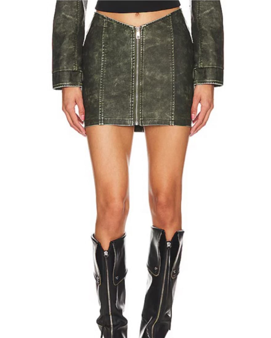 Leather Skirt & Top Dark Green - Image 2