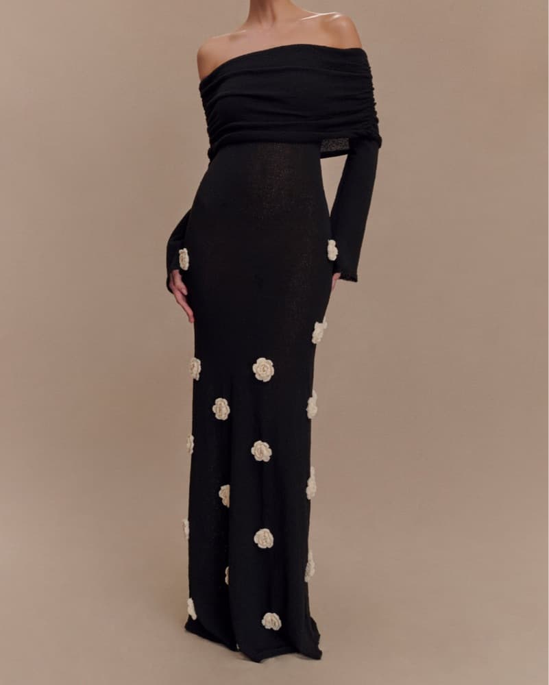 Meshki Kiki Knit Rose Maxi Dress - Image 1