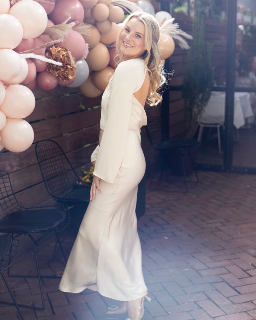 Cream/Ivory Silk Dress - Image 3