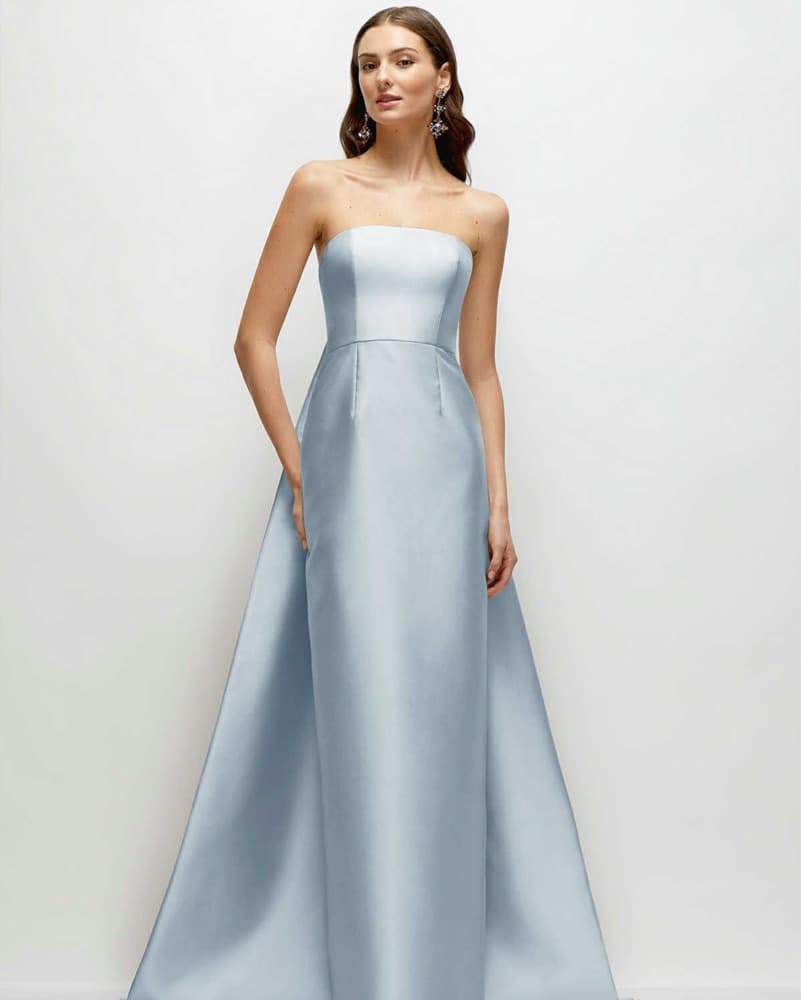 Satin Column Dress w. Removable Train - Image 1