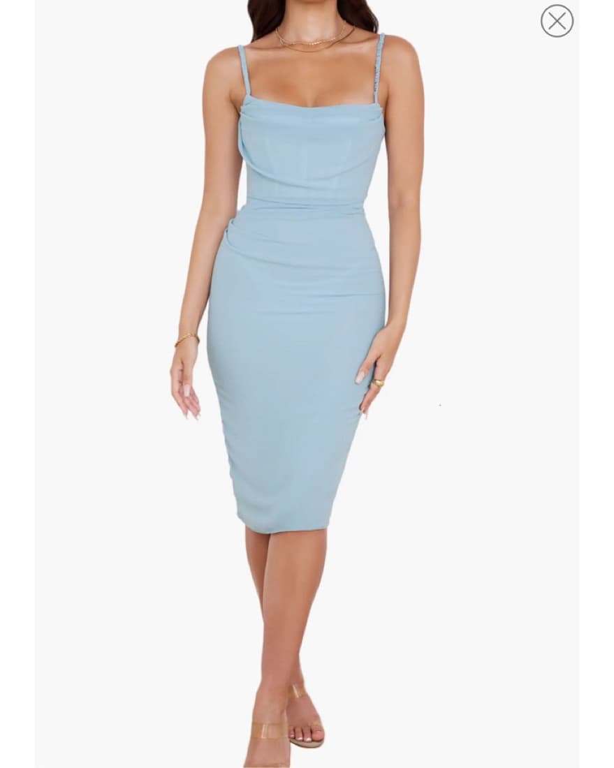 House Of CB Jamille Corset Blue Dress - Image 4
