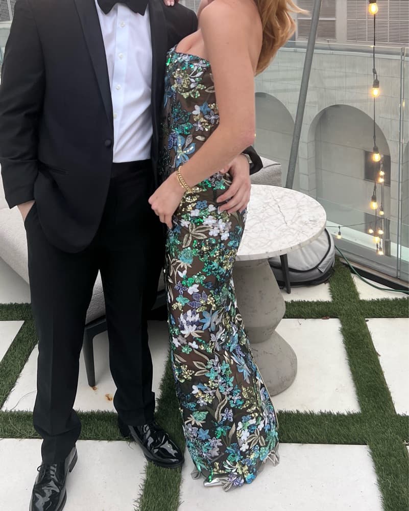 Dazzling Floral Sequin Gown - Image 2