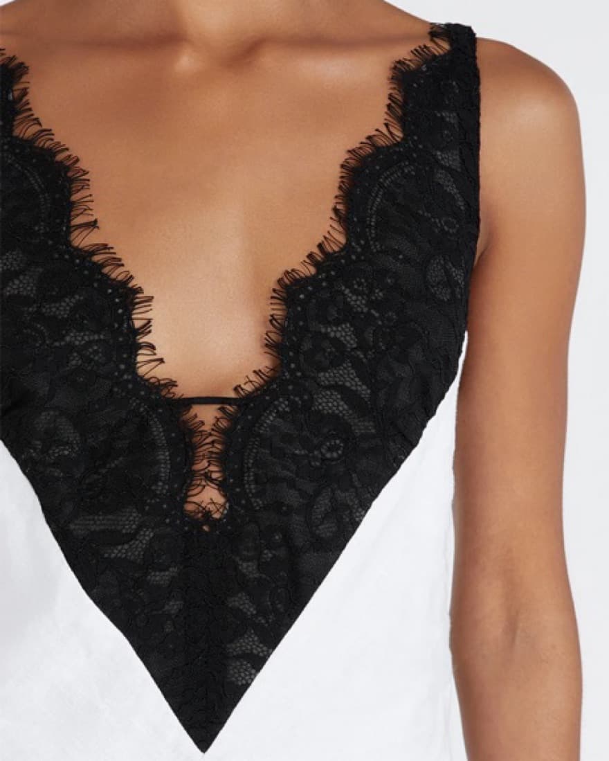 Dissh White And Black Lace Linen Dress - Image 4