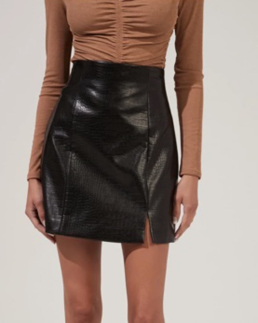 Audrey Faux Leather Mini Skirt - Image 5