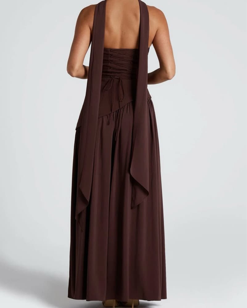 Plum Brown Babyboo Maliyah Maxi Dress - Image 2