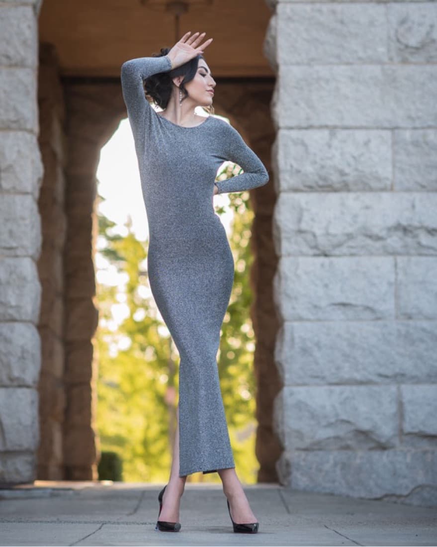 Silver Backless Dress - Image 3