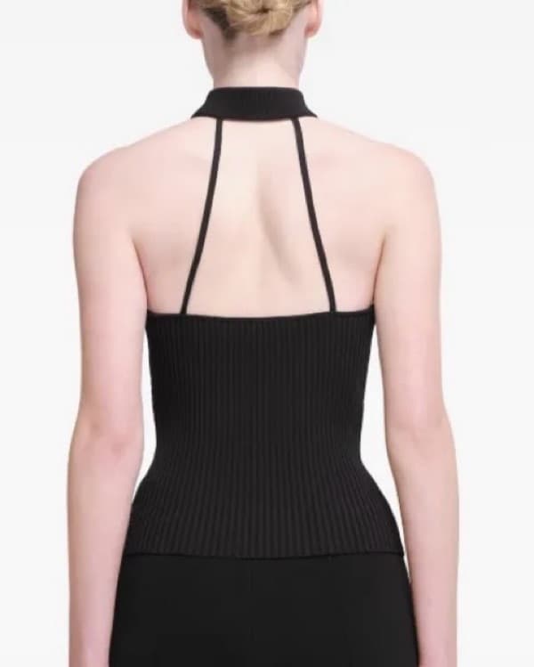 Simkhai Black Halter Top W/ Silver  - Image 2