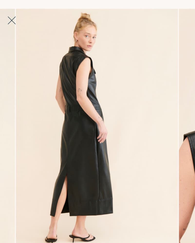 Free People Leather Shirtdress - Image 2