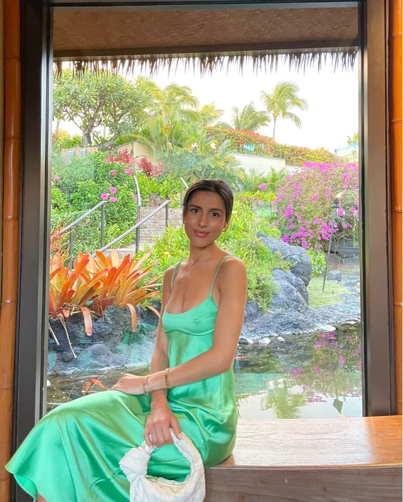 Zara Green Satin Dress - Image 2