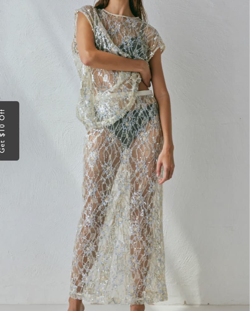 Vrg Grl Sequin Lace Midi Skirt - Image 6
