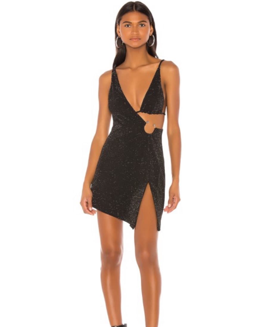 h:ours Rei Mini Dress Stardust Black - Image 1