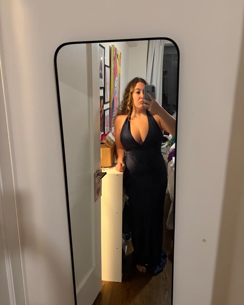 Reformation Navy Satin Dress - Image 1