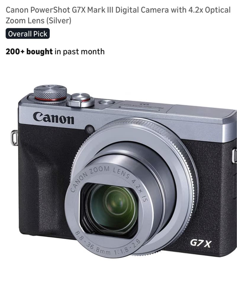 Canon PowerShot G7X Mark III Digital Cam - Image 1