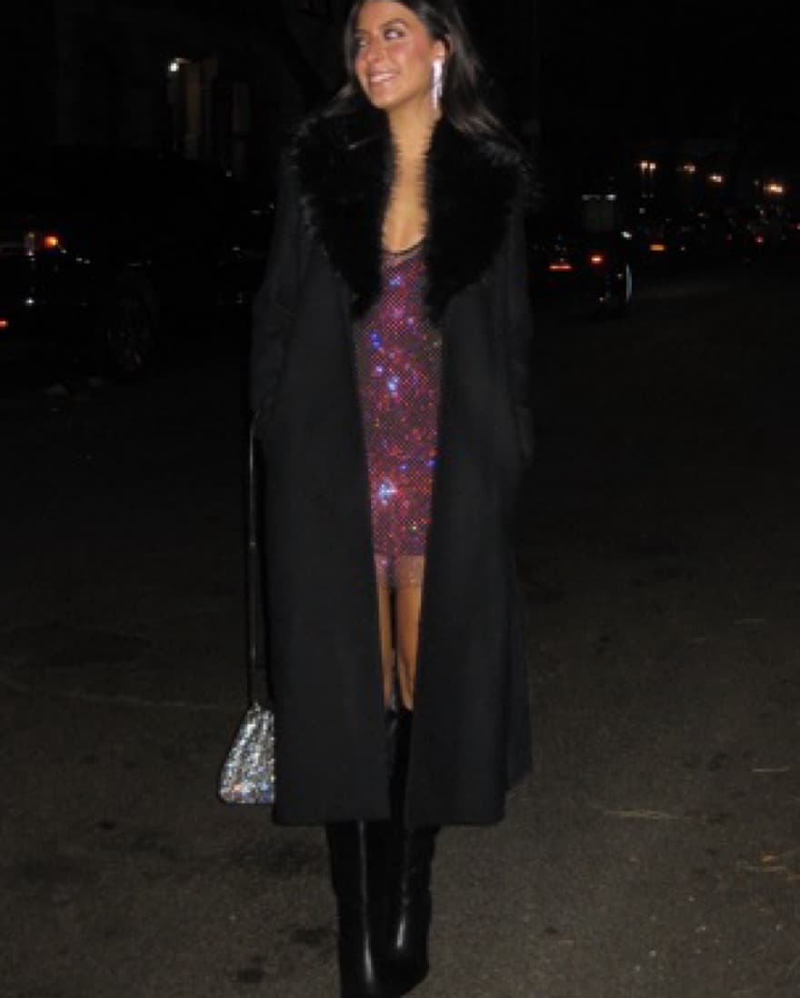 Mango Black Fur Jacket - Image 1