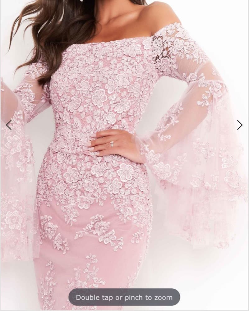 Jovani Pink Gown with long sleeves  - Image 3