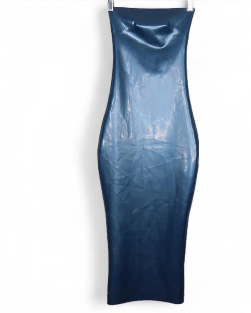 Miaou Latex Blue Dress - Image 3