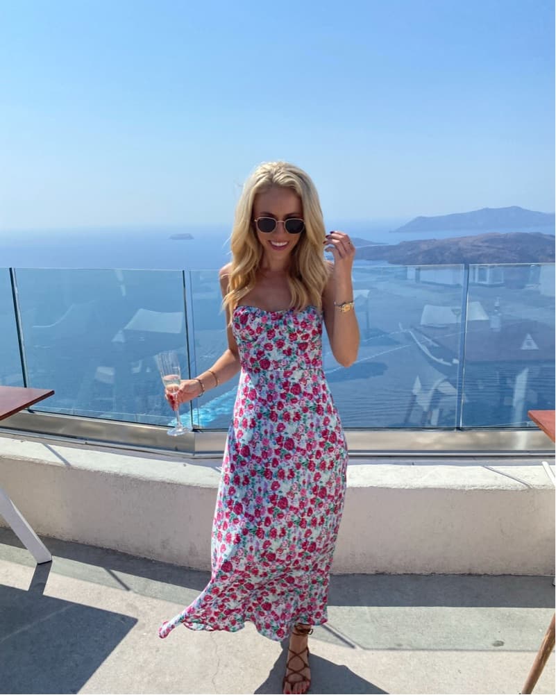 Floral Maxi Dress with Strappy Design - Image 3